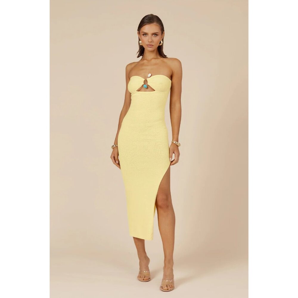NWT *LAST ONE* Luna Midi Dress in Lemon